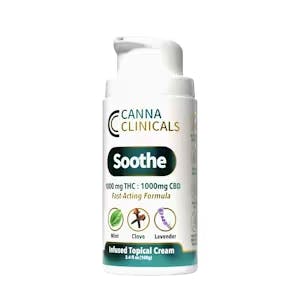 Canna | Clinicals Topical Cream Soothe 1 1 Thc Cbd 1000mg Thc