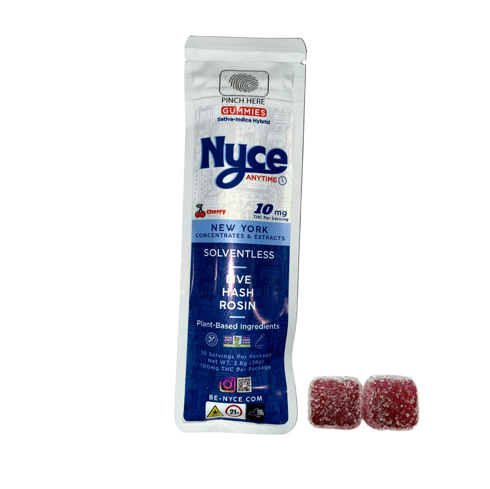 Nyce | Hash Rosin Gummies Cherry Hybrid 100mg